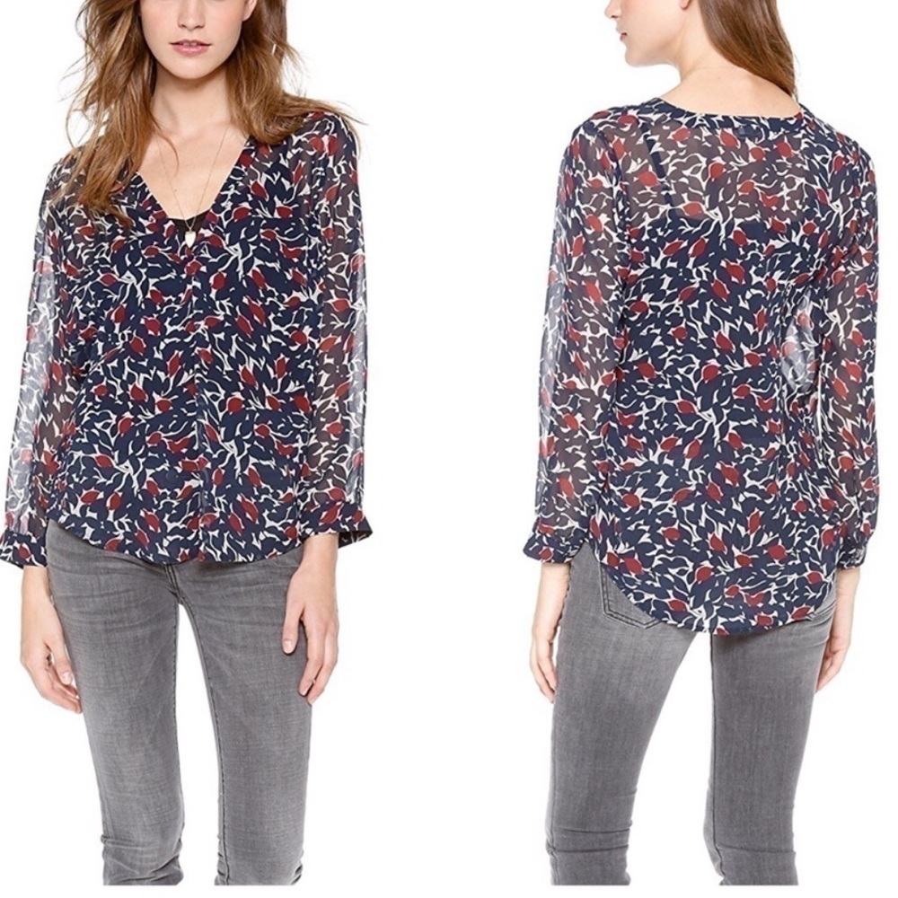 JOIE Lerona Print Silk Blouse